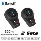 500M Bt Bluetooth Fm Radio Motorcycle Helmet Intercom Interphone Headset Intercomunicador Phone-Gps-Mp3